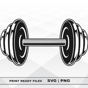 Barbell Dumbbell SVG and PNG Files Clipart, Barbell Print SVG, Digital Download Cricut Cut Files, Barbell Silhouette Cut Files