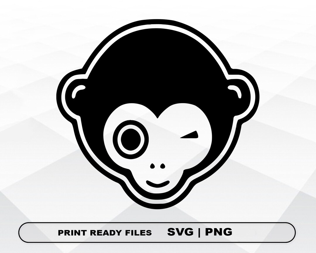 Monkey SVG and PNG Files Clipart, Monkey Print SVG, Digital Download ...