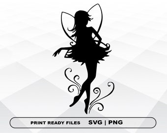 Zauberfee SVG und PNG Dateien Clipart, Magic Fairy Print SVG, Digitaler Download Cricut Cut Dateien, Feen Silhouette Cut Dateien