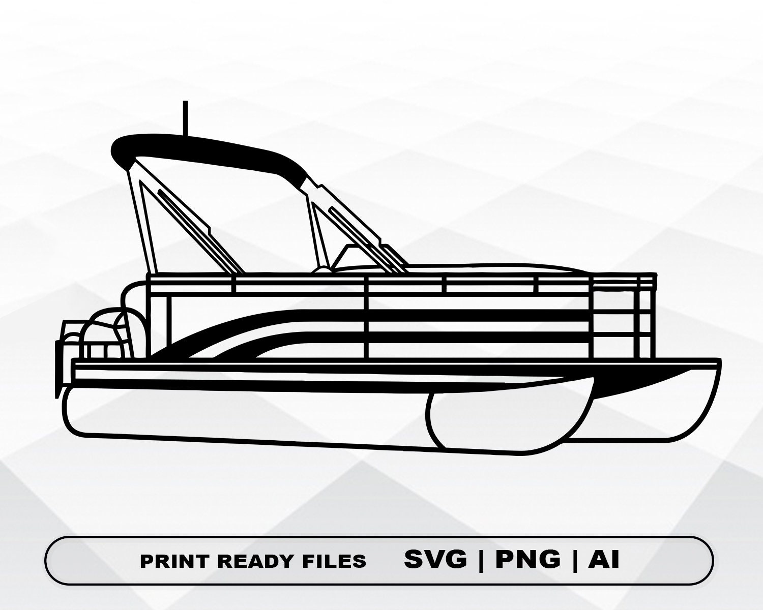 Pontoon Boat Outline SVG Files Clipart Print Ai and Svg - Etsy Canada