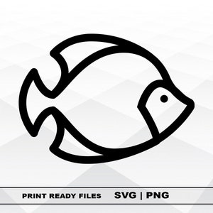 Fish SVG and PNG Files Clipart, Fish Print SVG, Digital Download Cricut Cut Files, Fish Silhouette Cut Files