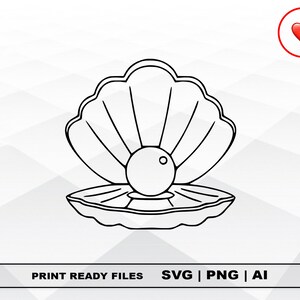 Pearl SVG and PNG Files Clipart, Pearl Print Ai and SVG Digital Download Cricut Cut Files Pearl Silhouette Cut Files