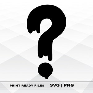 Question mark SVG and PNG Files Clipart, Question mark Print SVG, Digital Download Cricut Cut Files, Question mark Silhouette Cut Files