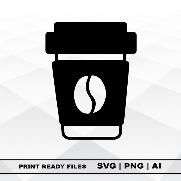 Café SVG, Tasse à café Svg, Café glacé mignon To Go Line Art SVG, Png Téléchargement numérique, Cricut Cut Files