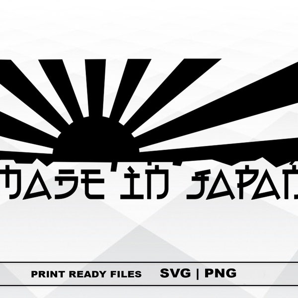 Made in Japan SVG and PNG Files Clipart, Made in Japan Print SVG, Digital Download Cricut Cut Files, Japan Silhouette Cut Files