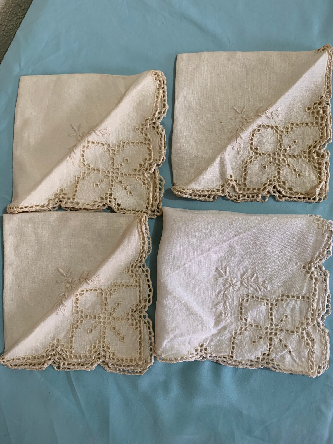 Vintage Irish Linen Napkins set of four Etsy