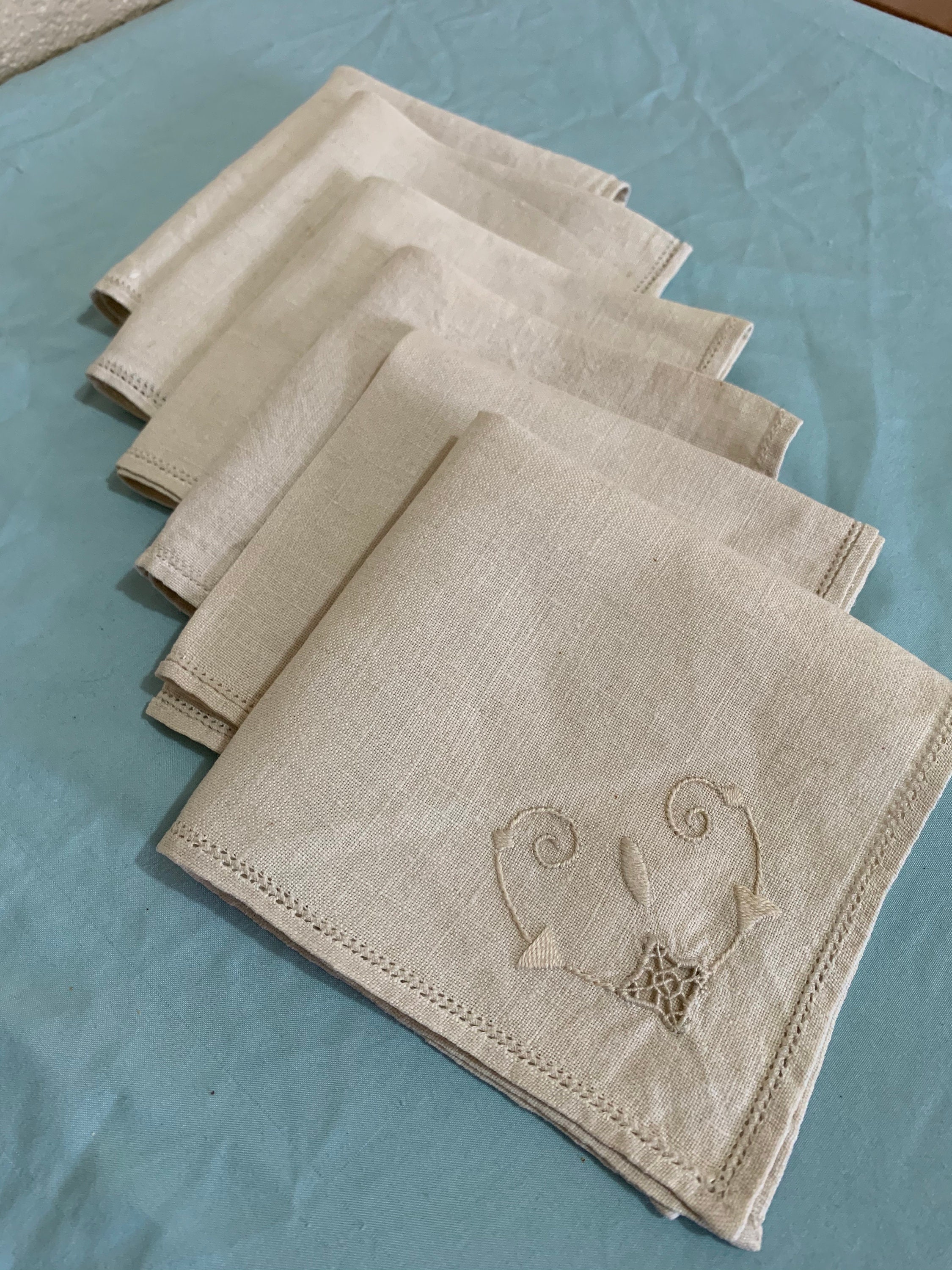 Vintage Irish Linen Napkins set of six Etsy