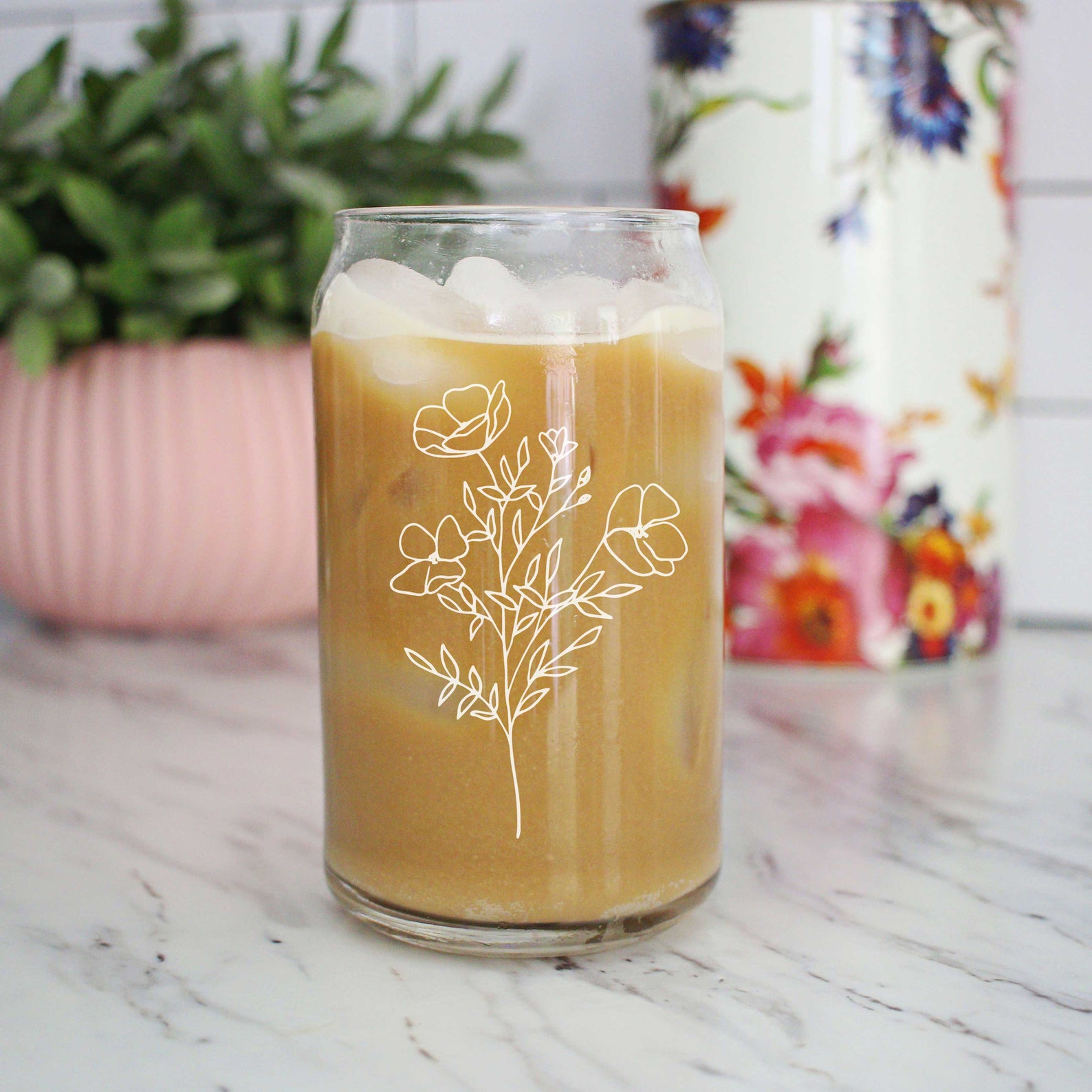etsy iced coffee glasses