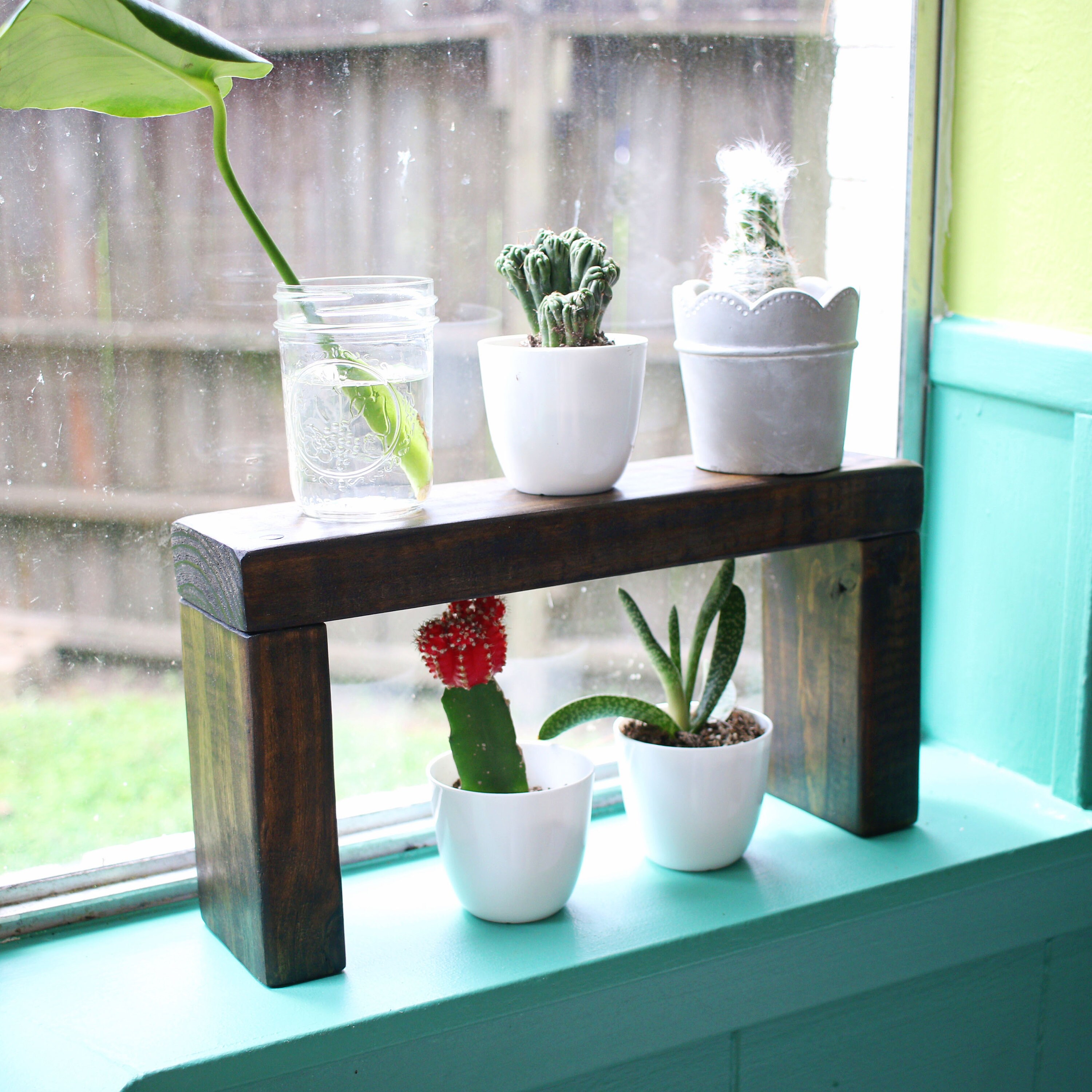 Plant Shelf Bathroom Decor Bathroom Storage Wood Shelf Etsy