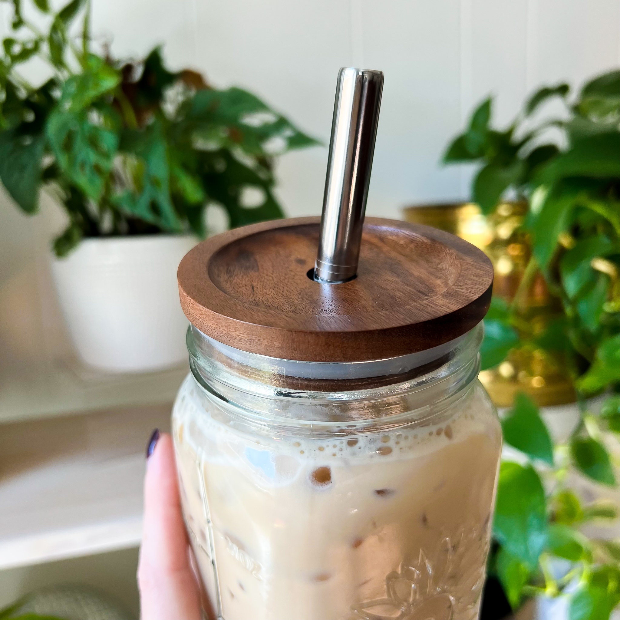 XL Sunflower Mason Jar Coffee Cup XL Glass Coffee Cup Iced Etsy