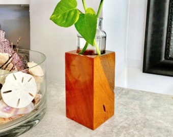 Wood & Glass Plant Propagation Vase