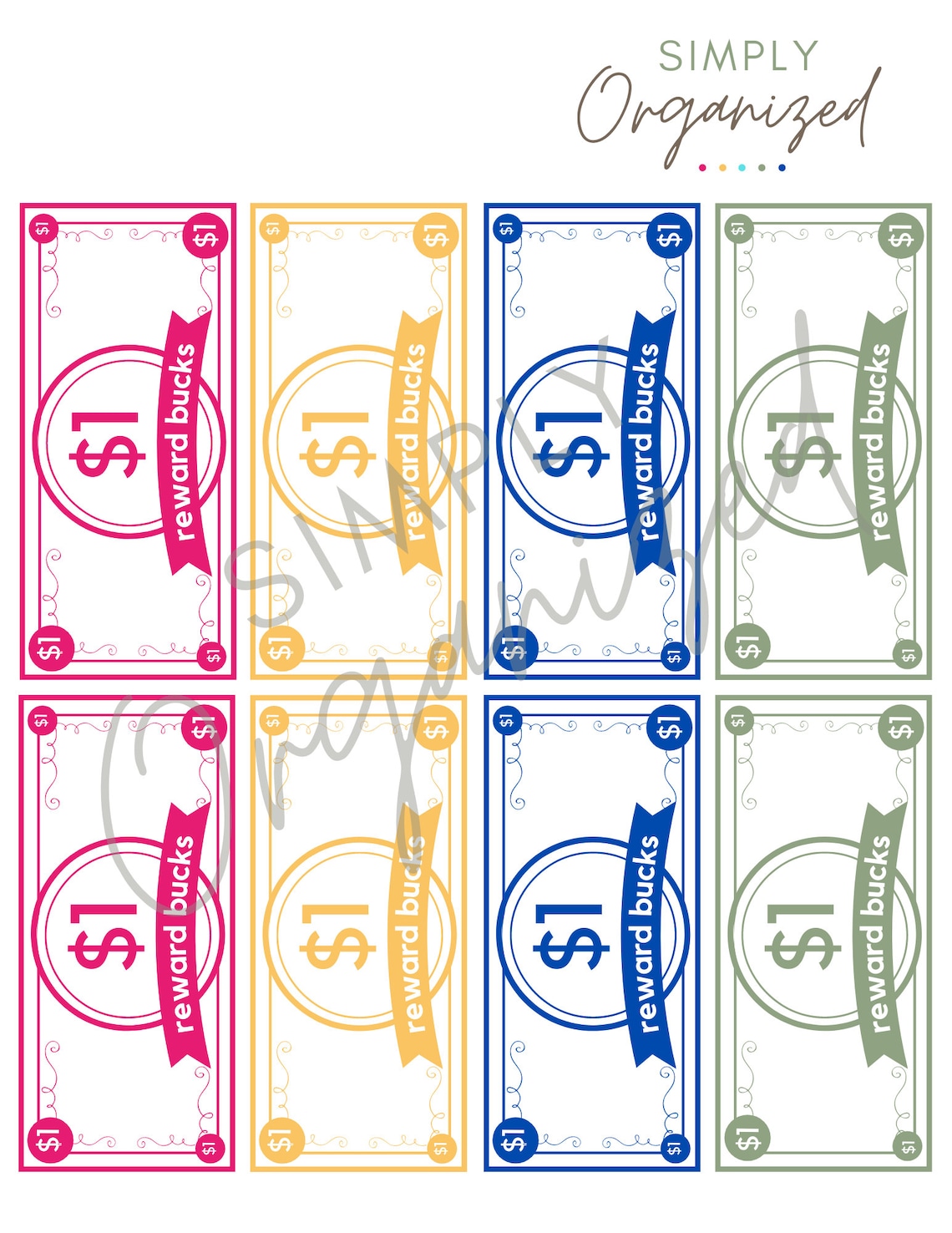 Kids reward reward bucks reward dollars reward money etsy