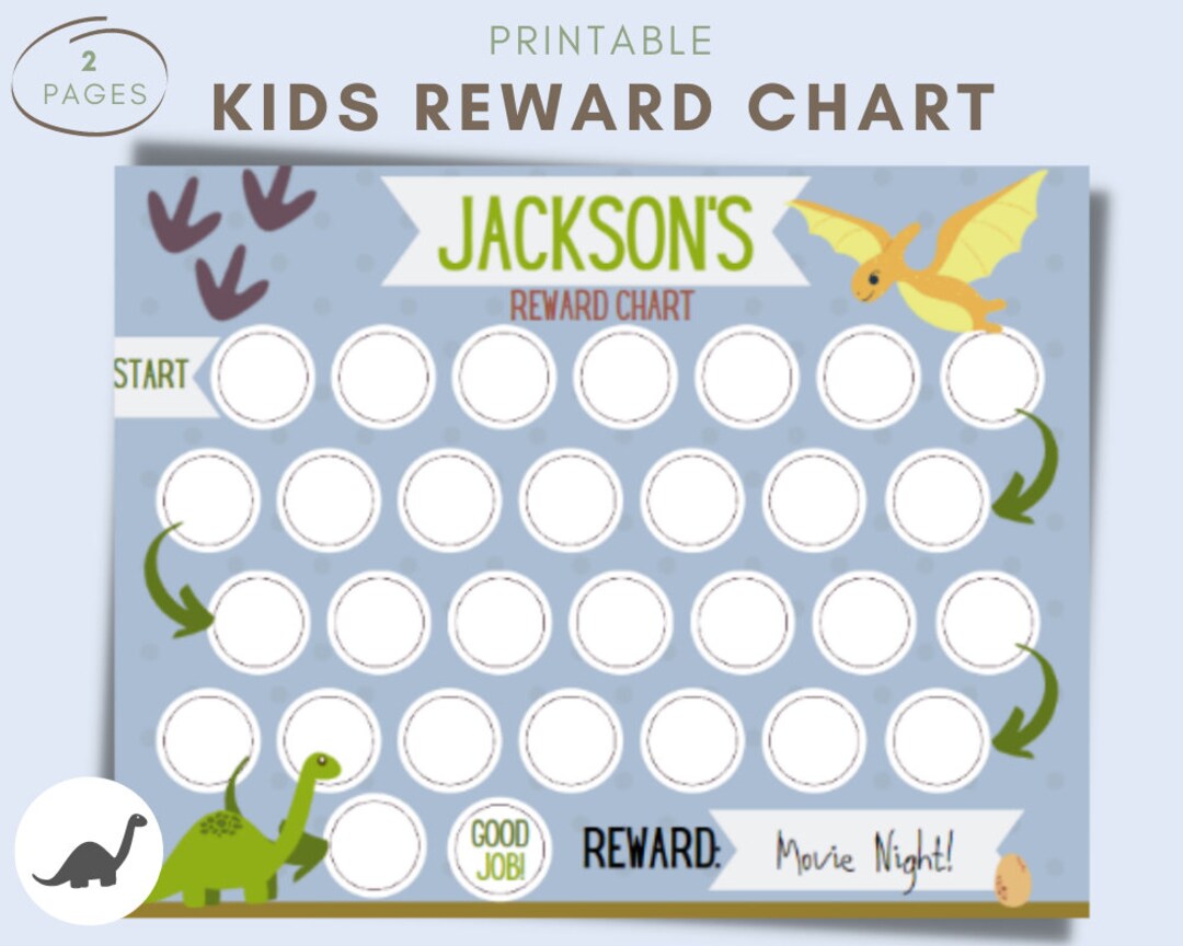 Kids Reward Chart, Personalized Reward Chart, Printables, Printable PDF ...