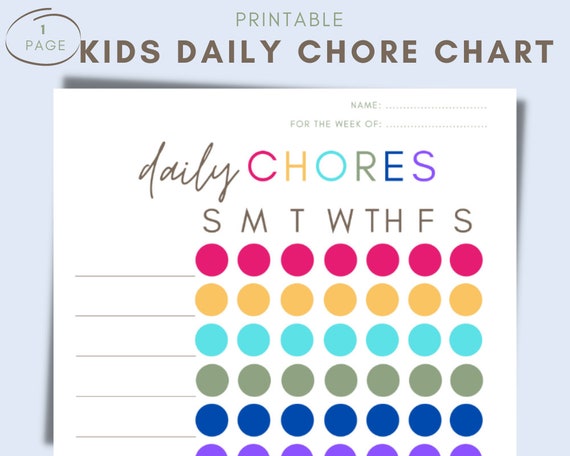 Chore Chart, Printable Editable Daily & Weekly Kids Chore Responsibility  Chart, Instant Download, Kids Routine Chart, Digital Download -  Denmark