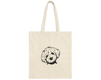 Cotton Canvas Tote Bag, Dog Lover, Gift