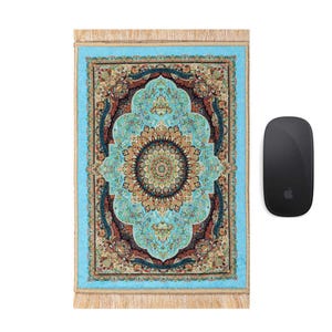 Türkis, Dekorativer Samt Kleiner Teppich Mousepad, Mousepad Accessoire, Geschenk kleiner Teppich