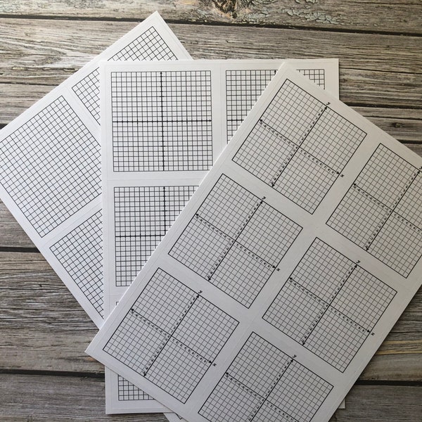 Coordinate Plane Math Stickers for Notebook 10x10 Grid Blank Paper, Numbered, School Supplies, Teachers and Students