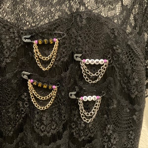 BTS inspired Safety Pins with Chains