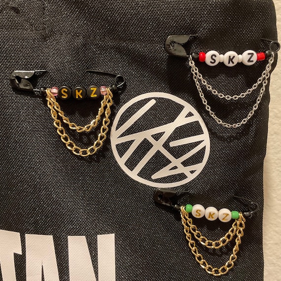 Stray Kids “SKZ” Safety Pins With Chains - Etsy