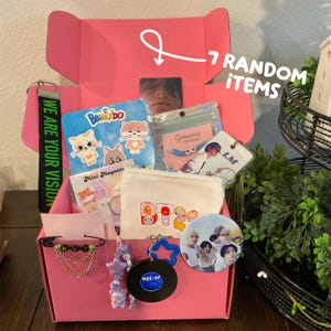 Caja sorpresa con temática de Kpop / Cumpleaños, San Valentín, festividades, regalos para todos / Artículos de BTS, Ateez, Stray Kids, Seventeen