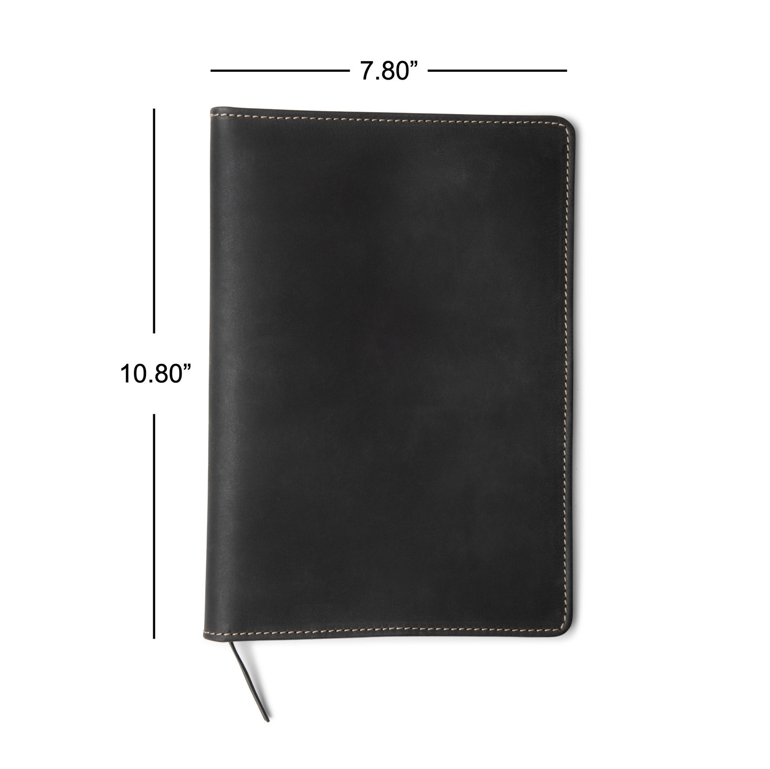Black Leather B5 Journal Cover. Leather Portfolio and Padfolio, Holds