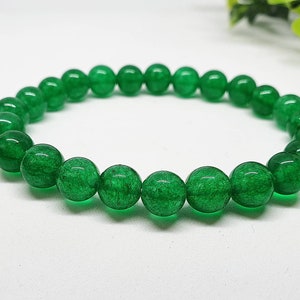 Green Jade Jasper Natural Stone Bracelet 8mm, Energy Unisex Bracelet, Healing Gemstone Crystals