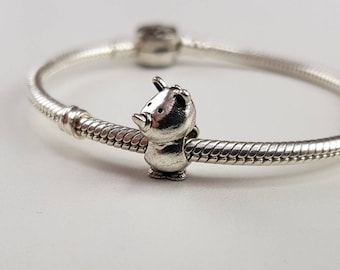 Rhino Silver S925 Charm Pendant for Bracelet