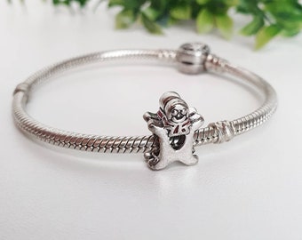 Breloque de Noël bonhomme en pain d'épice pour bracelet cadeau hiver argent S925