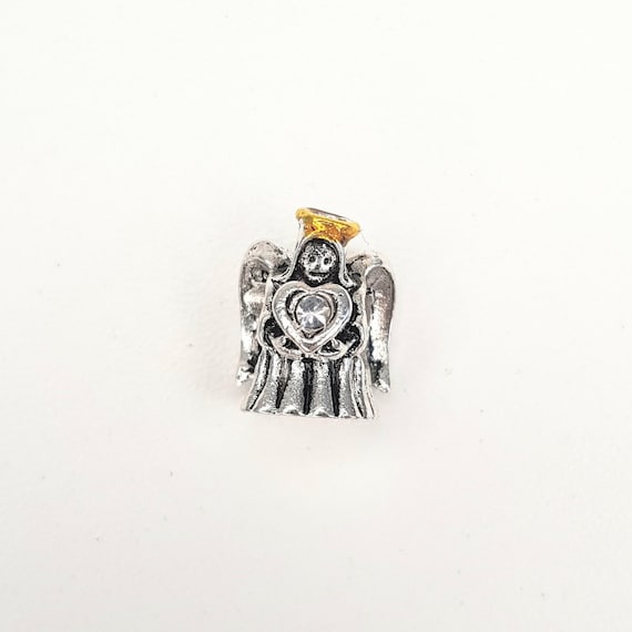 Angel of Love Silver S925 Charm with Crystal in Hands Size Gift
