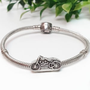 Dije de motocicleta para pulsera de plata S925