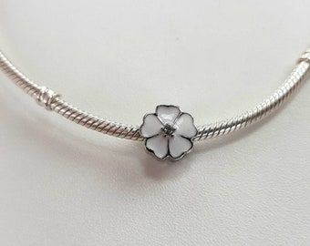 White Daisy Flower Meadow Blossom Charm for Bracelet