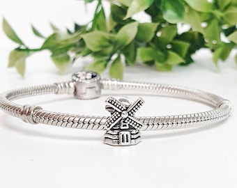 Windmill Travel Netherlands Charm Pendant for Bracelet