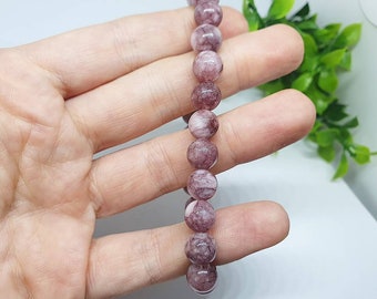 レピドライト天然石ブレスレット 8mm、エネルギー ユニセックス