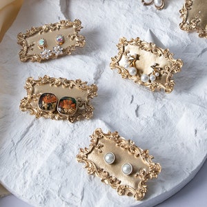 Vintage Golden Earring Display, Medieval style, European luxury style Jewelry Display Set, Earring Stand, Photo props