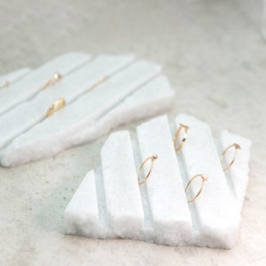 Natural Random Shape White Dolomite Limestone sparkly Ring Display, Jewelry Display Set, Ring Holder