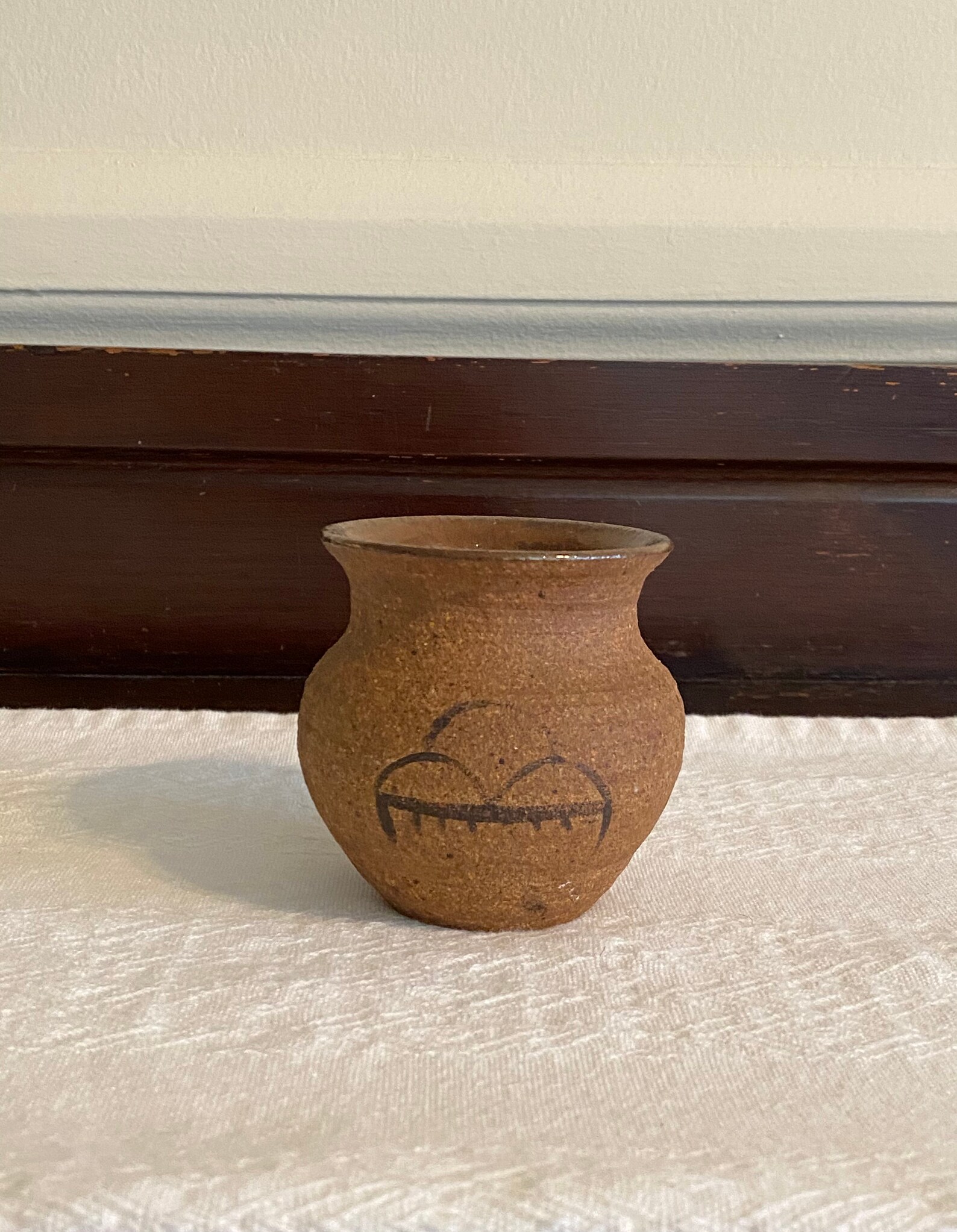 Vintage Brown Pottery Vase Etsy