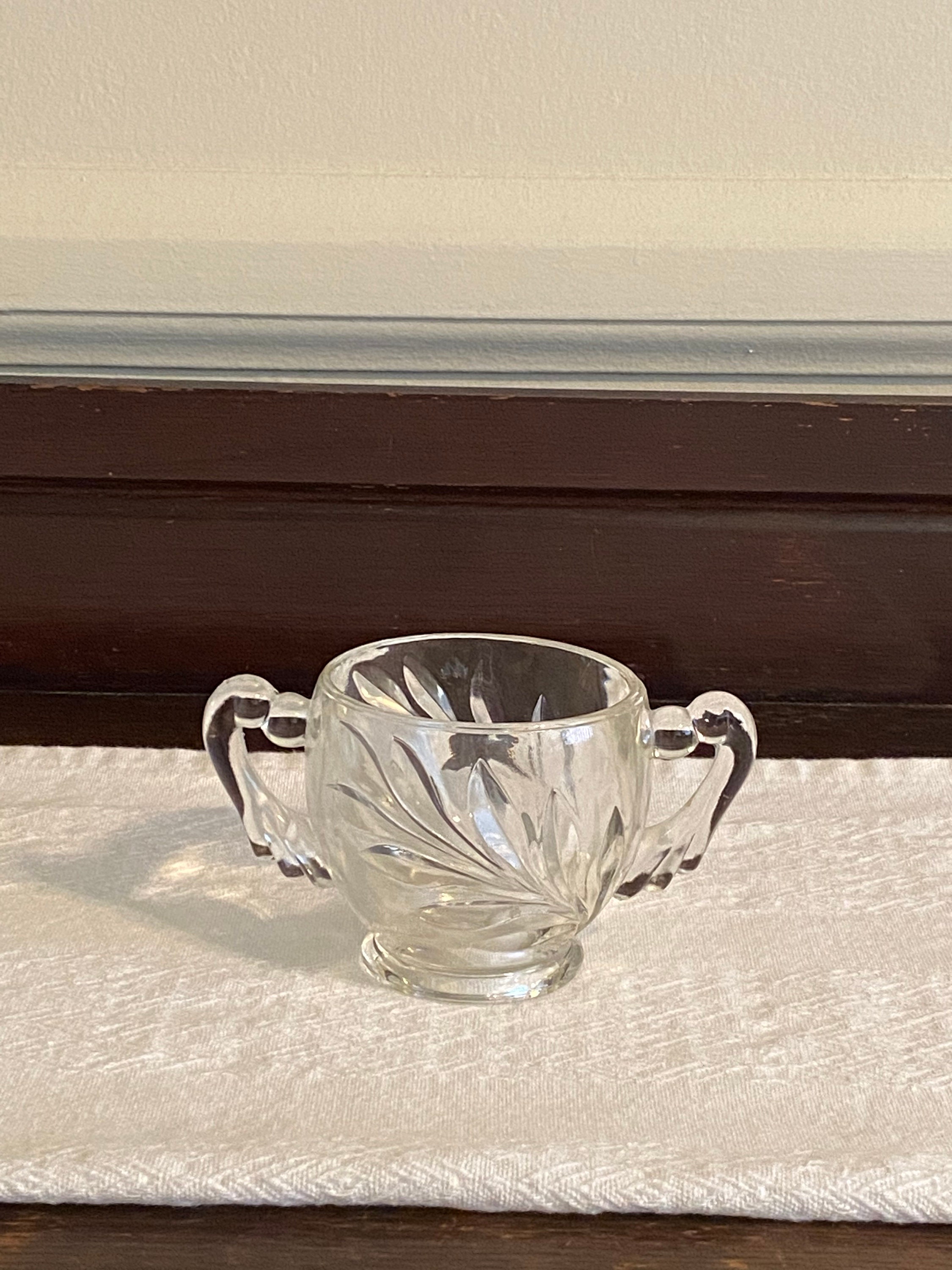 Vintage Small Glass Bowl With Handles Etsy