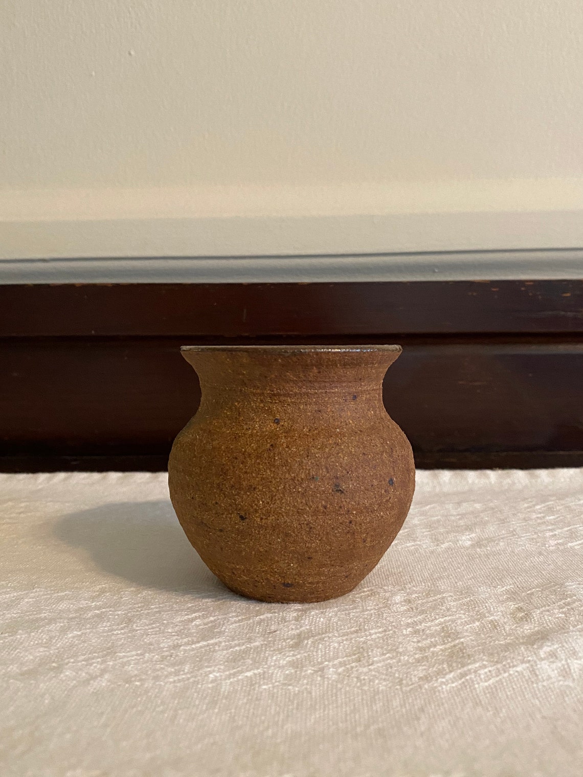 Vintage Brown Pottery Vase Etsy