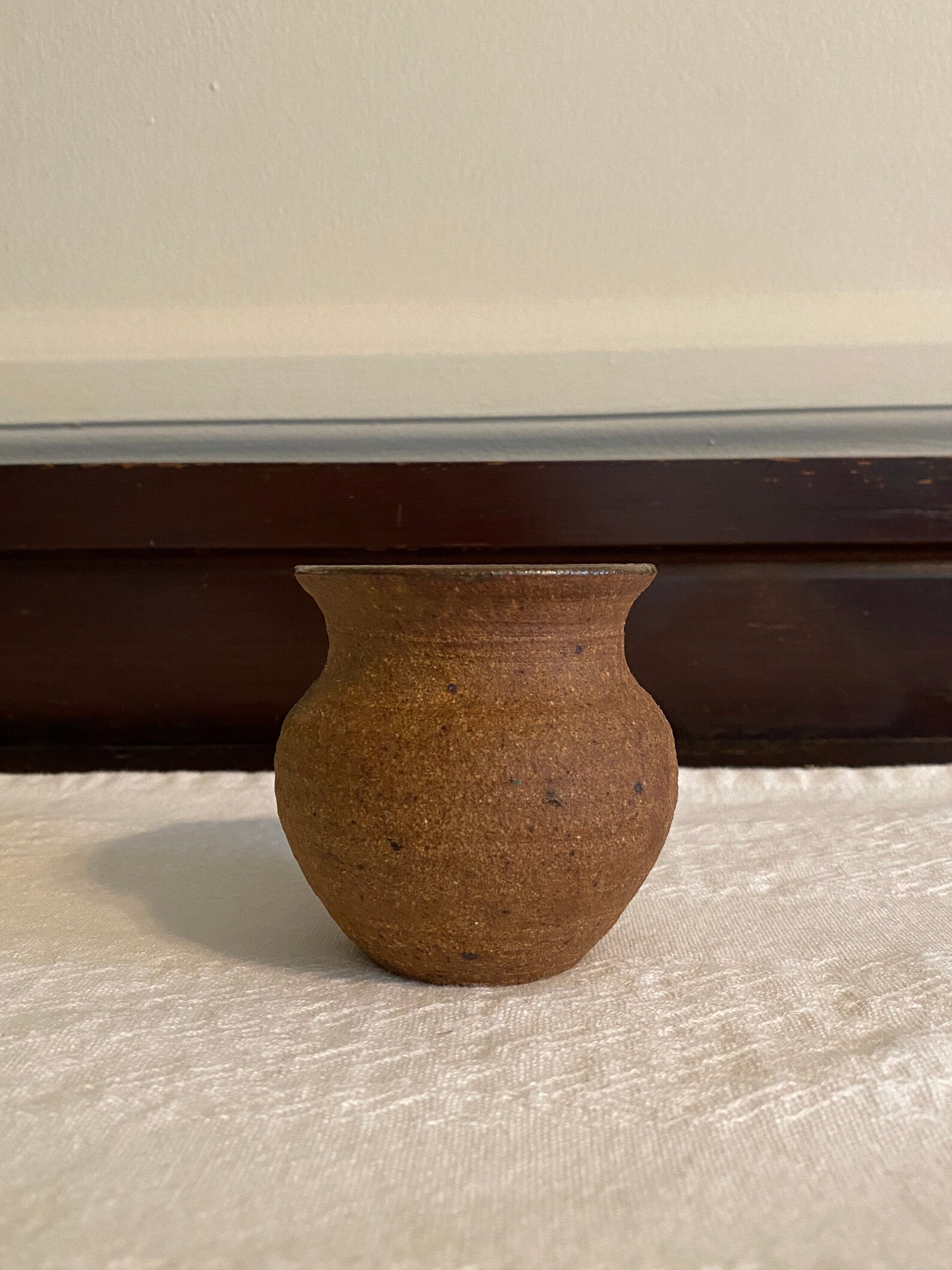 Vintage Brown Pottery Vase Etsy