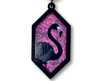 Black Flamingo Pendant Necklace | Bold, Tropical Gothic Jewelry in Choice of 5 Colors