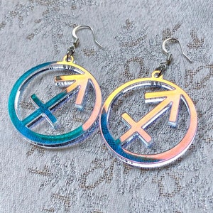 Schillernde Schütze Ohrringe: Celestial Sternzeichen Schmuck