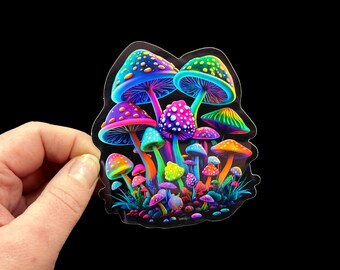 Trippy Mushroom Sticker - Fantastical Fabulous Fungi | Colorful Cottagecore Original Art on Premium Waterproof Vinyl