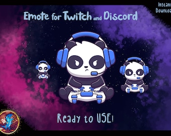 Gamer Panda Emote for Twitch or Discord