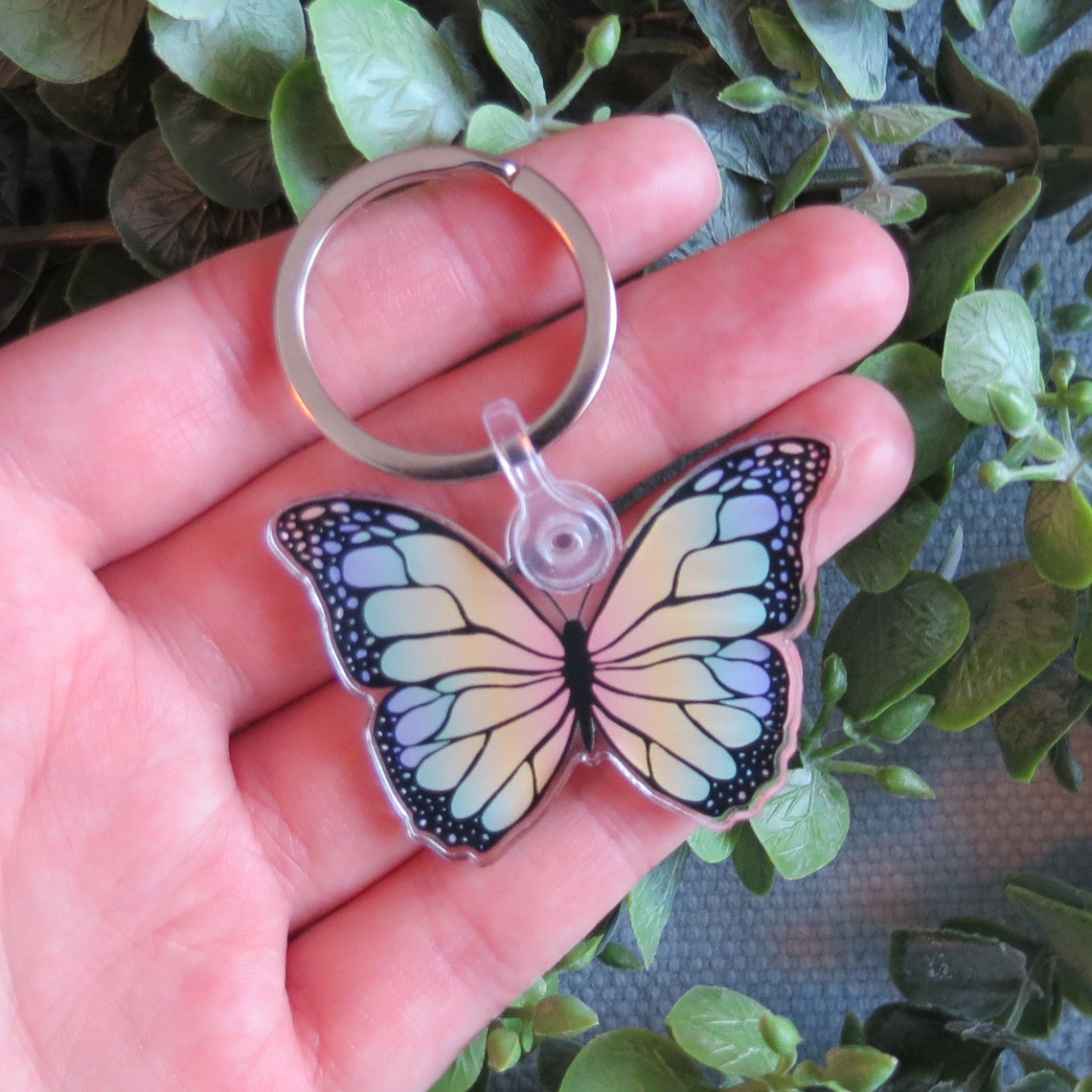 Colourful Butterfly Keychain Acrylic Keychain Etsy
