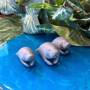 Manatee Figur Mutter und Baby Manatee Manatee Familie Modell Manatee Geschenk Meer Leben Figur