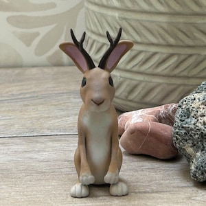 Jackalope figurine cute cryptid fun gift mythical creature figure bunny art cute jackalope
