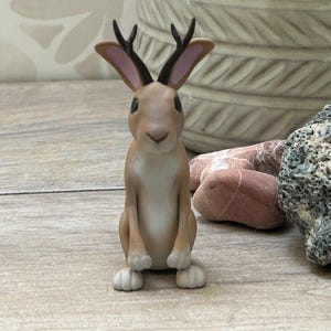 Jackalope figurine cute cryptid fun gift mythical creature figure bunny art cute jackalope
