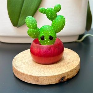 3D printed cactus figurine succulent replica desk accessory cute cactus gift prickly pear figure