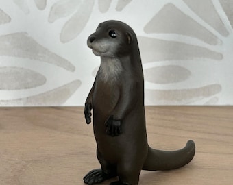 Otter figurine cute otter hand painted figurine otter lover gift