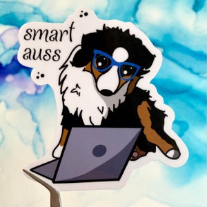 Black Tri Australian Shepherd sticker Smart Dog BlackTri Aussie mom gift for Australian Shepherd owner Australian Shepherd Kawaii dogsticker